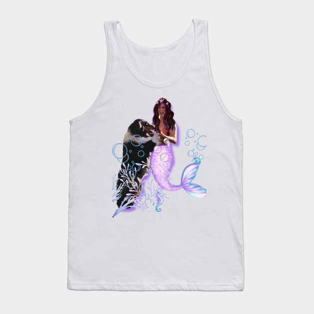 Mermaid with collie dog Tank Top by LuluCybril